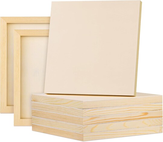 Greentek; 8 Pack Wood Panels 10 x 10 Inch Wooden Panels Canvas Unfinished Craft Wood Boards Panels for Art Crafts Acrylic and Oil Painting Pouring DIY Projects; Category:Wood & Hardboard Panels; Image:1